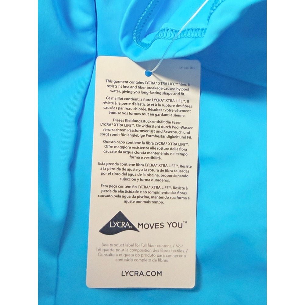 Lands End chlorine resistant tummy control Aqua Blue Swim Skort size 18 NEW - Picture 5 of 8